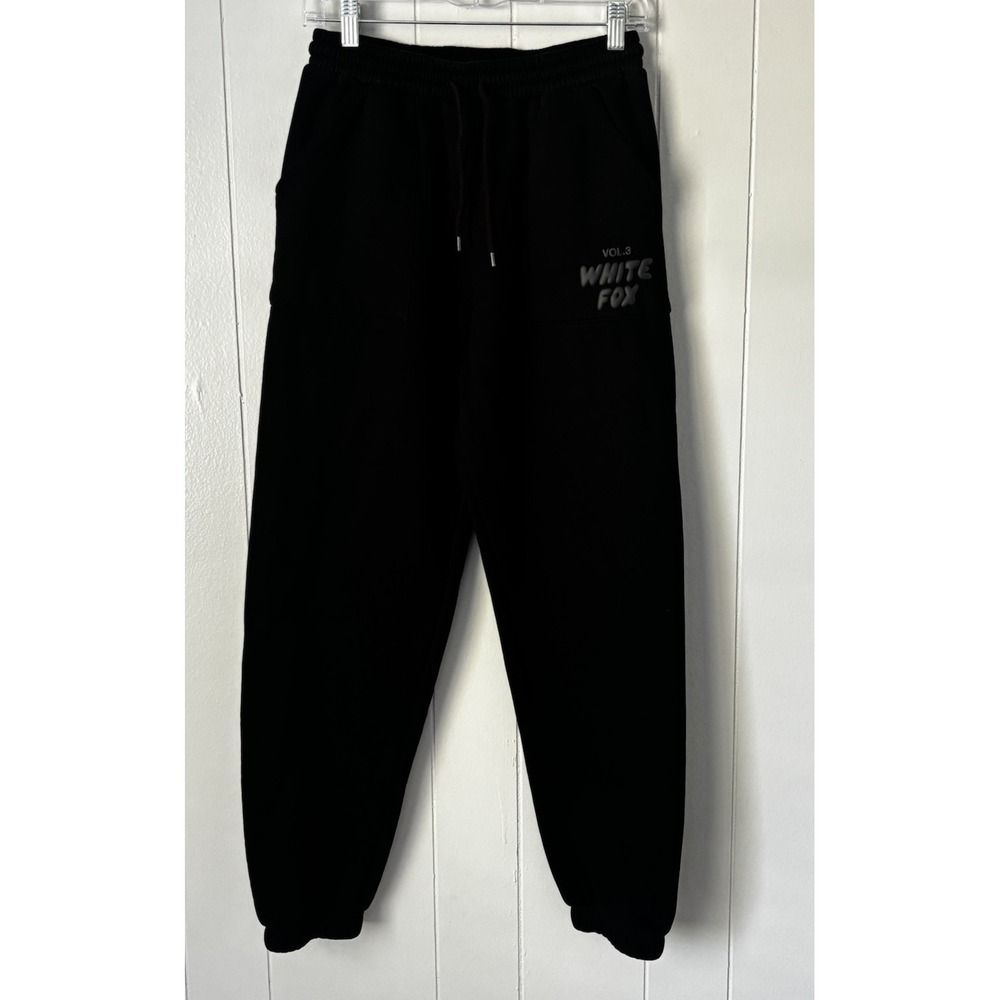 White Fox Boutique Vol 3 Black Joggers Puff Print Streetwear M 0330